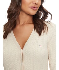 TOMMY HILFIGER TH JEANS C&aacute;rdigan de manga larga antigua mezcla blanca - Su&eacute;teres de mujer - 4
