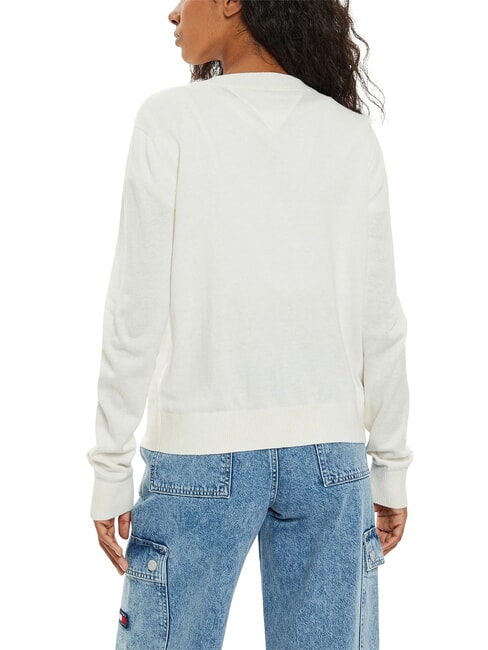 TH JEANS Su&eacute;ter con cuello en V blanco antiguo - Su&eacute;teres de mujer