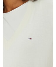 TOMMY HILFIGER TH JEANS Su&eacute;ter con cuello en V blanco antiguo - Su&eacute;teres de mujer - 5