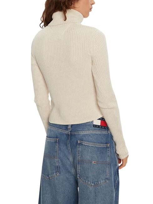 TH JEANS Jersey de cuello alto antigua mezcla blanca - Su&eacute;teres de mujer