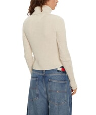 TOMMY HILFIGER TH JEANS Jersey de cuello alto antigua mezcla blanca - Su&eacute;teres de mujer - 2