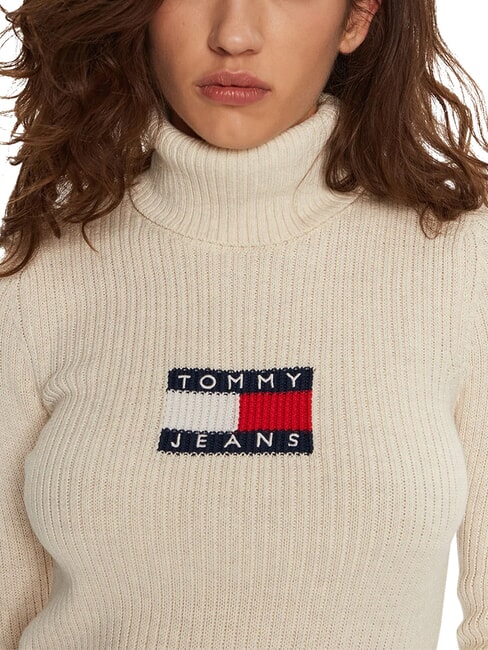 TH JEANS Jersey de cuello alto antigua mezcla blanca - Su&eacute;teres de mujer