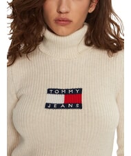 TOMMY HILFIGER TH JEANS Jersey de cuello alto antigua mezcla blanca - Su&eacute;teres de mujer - 4