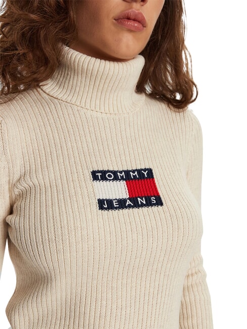 TH JEANS Jersey de cuello alto antigua mezcla blanca - Su&eacute;teres de mujer