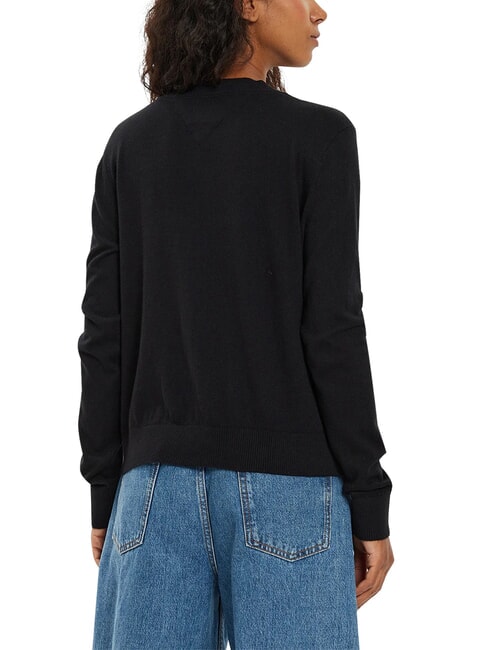 TH JEANS Su&eacute;ter con cuello en V negro - Su&eacute;teres de mujer