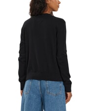 TOMMY HILFIGER TH JEANS Su&eacute;ter con cuello en V negro - Su&eacute;teres de mujer - 3