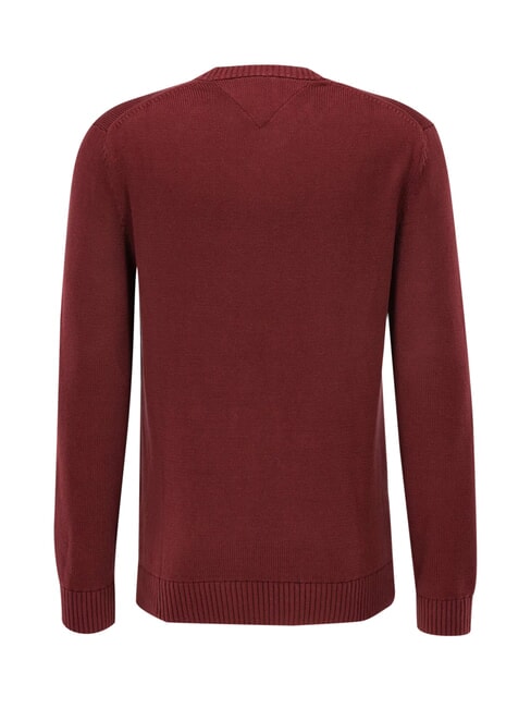TH JEANS  Cuello redondo de algod&oacute;n rojo intenso - Su&eacute;teres de los hombres