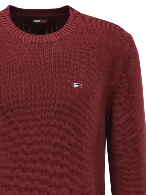 TH JEANS  Cuello redondo de algod&oacute;n rojo intenso - Su&eacute;teres de los hombres