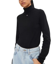 TOMMY HILFIGER TH JEANS Su&eacute;ter tipo con cuello de tortuga negro - Su&eacute;teres de mujer - 3