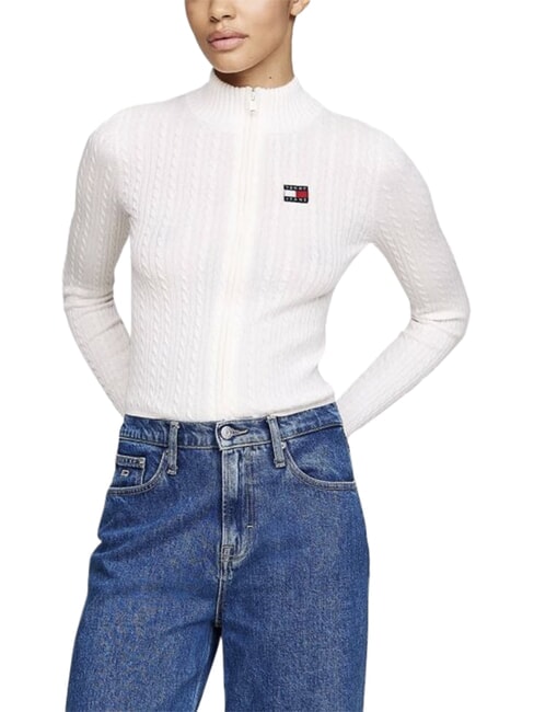 TH JEANS Su&eacute;ter con cremallera completa blanco antiguo - Su&eacute;teres de mujer