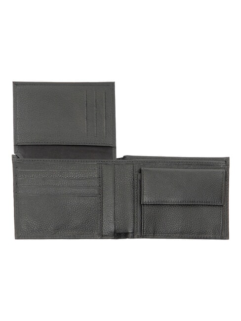 TUMBLED Cartera de piel con monedero. negro - Carteras Hombre