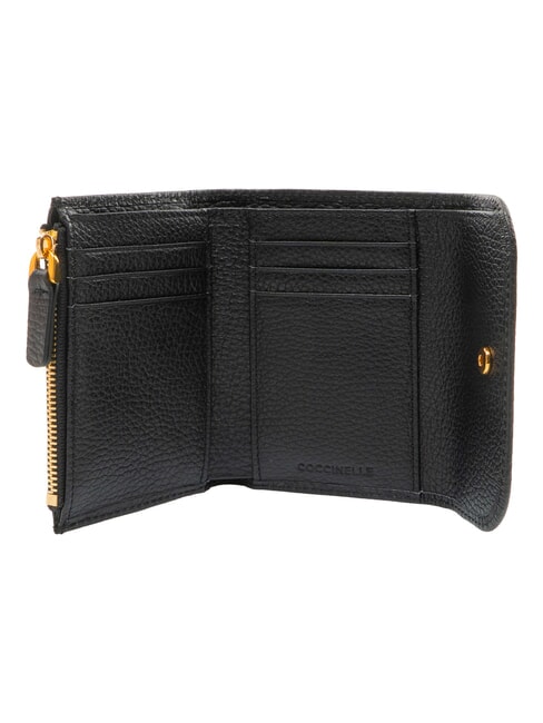DEW Cartera compacta de cuero negro - Carteras Mujer