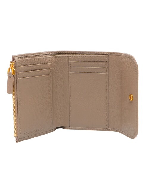 DEW Cartera compacta de cuero topo c&aacute;lido - Carteras Mujer