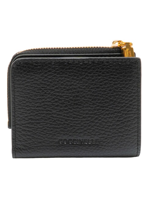MYRINE Cartera compacta de cuero negro - Carteras Mujer