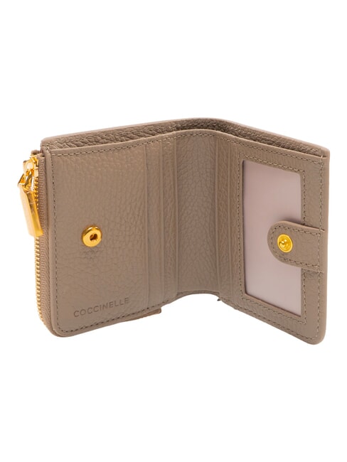 MYRINE Cartera compacta de cuero topo c&aacute;lido - Carteras Mujer