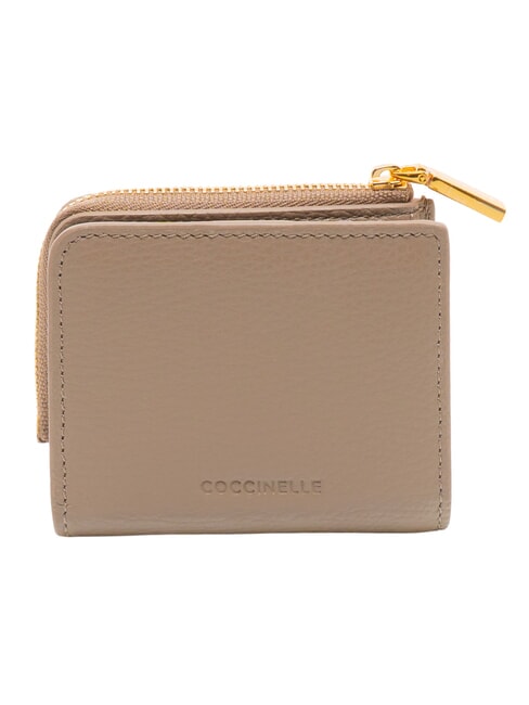 MYRINE Cartera compacta de cuero topo c&aacute;lido - Carteras Mujer