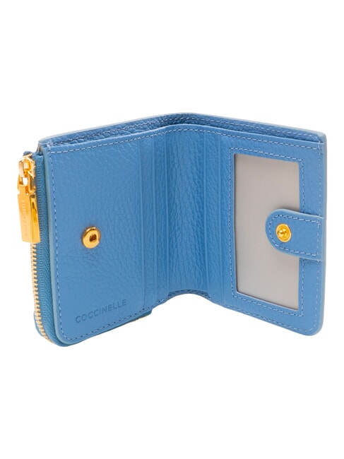 MYRINE Cartera compacta de cuero azul - Carteras Mujer