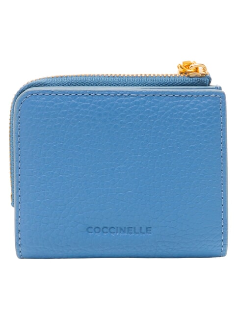 MYRINE Cartera compacta de cuero azul - Carteras Mujer