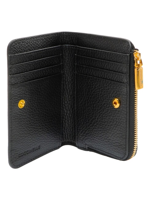 BINXIE Cartera compacta de cuero negro - Carteras Mujer