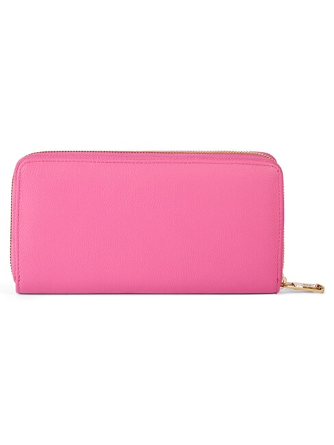 BASIC Cartera de cuero con cremallera fucsia - Carteras Mujer
