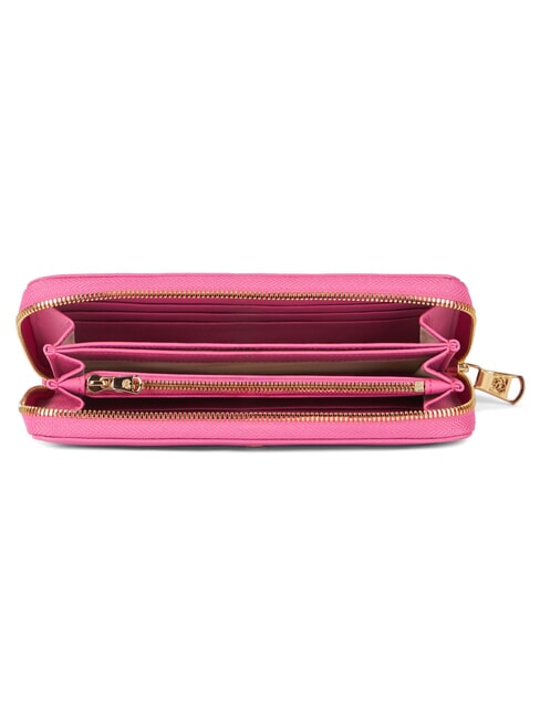 BASIC Cartera de cuero con cremallera fucsia - Carteras Mujer