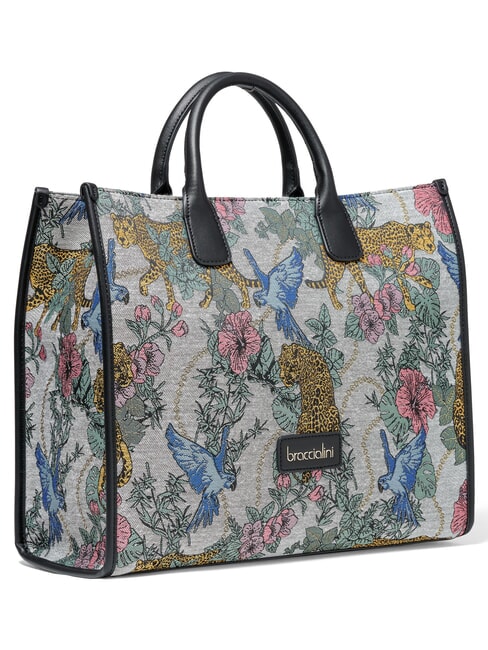 JACQUARD Bolso de mano con correa para el hombro. multicolor gris - Bolsos Mujer
