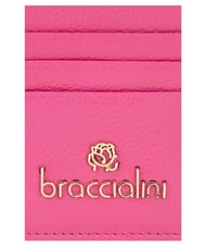 BRACCIALINI BASIC Tarjetero plano de cuero fucsia - Carteras Mujer - 3
