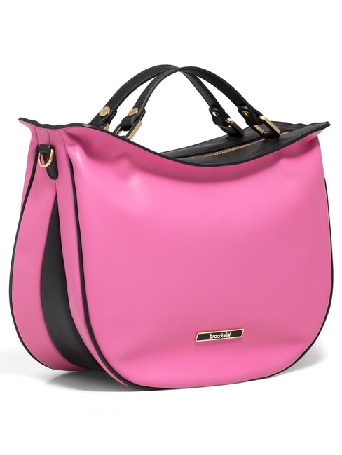 JASMINE  Bolso de mano, con bandolera, en piel fucsia/negro - Bolsos Mujer