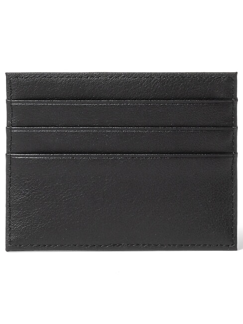 BASIC Tarjetero plano de cuero negro - Carteras Mujer