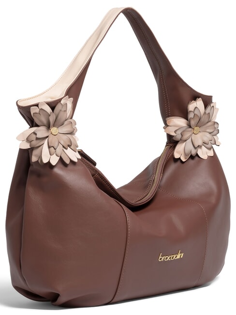 SOFIA Bolso de hombro de piel marr&oacute;n - Bolsos Mujer