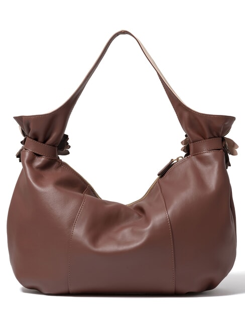 SOFIA Bolso de hombro de piel marr&oacute;n - Bolsos Mujer