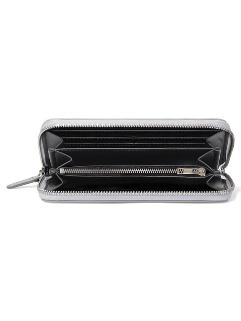BASIC Cartera de cuero con cremallera plata - Carteras Mujer