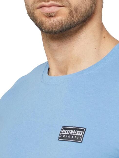 BASIC Camiseta de manga corta y cuello redondo azur - camiseta