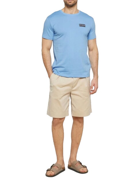 BASIC Camiseta de manga corta y cuello redondo azur - camiseta