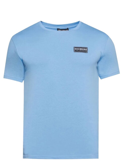 BASIC Camiseta de manga corta y cuello redondo azur - camiseta
