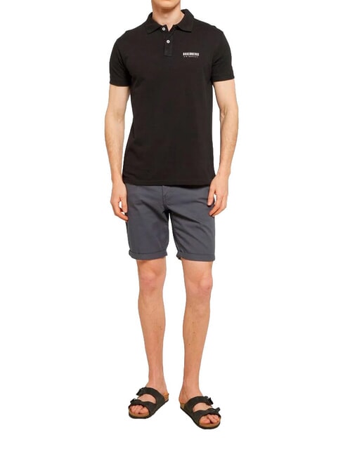 ICONIC Polo de algod&oacute;n de manga corta negro - camisa polo
