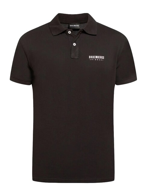 ICONIC Polo de algod&oacute;n de manga corta negro - camisa polo
