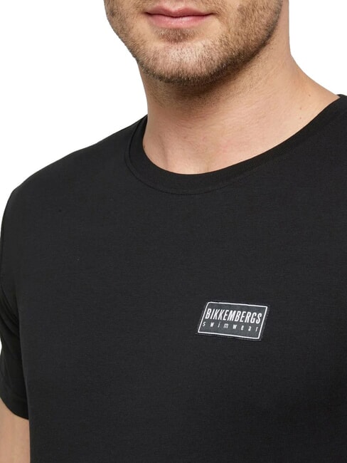 BASIC Camiseta de manga corta y cuello redondo negro - camiseta