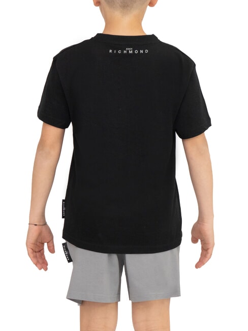 RUNDAVO Camiseta + Pantalones cortos negro/plata - Ch&aacute;ndales para ni&ntilde;os