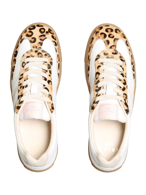 COURT Zapatillas de cuero leopardo de leche blanca - Zapatos Mujer
