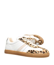 SERAFINI COURT Zapatillas de cuero leopardo de leche blanca - Zapatos Mujer - 4