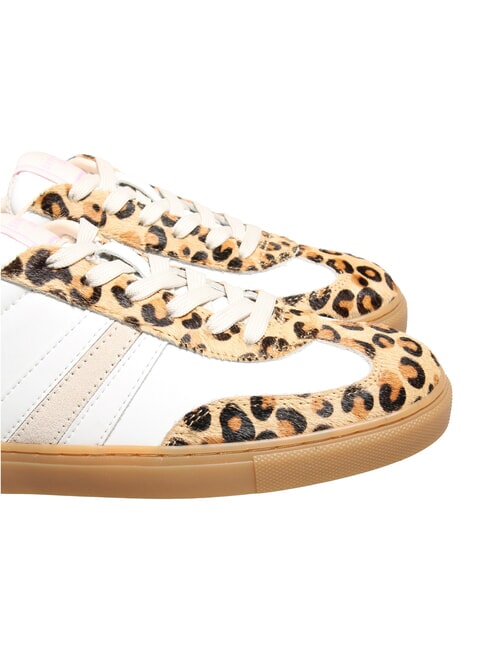 COURT Zapatillas de cuero leopardo de leche blanca - Zapatos Mujer