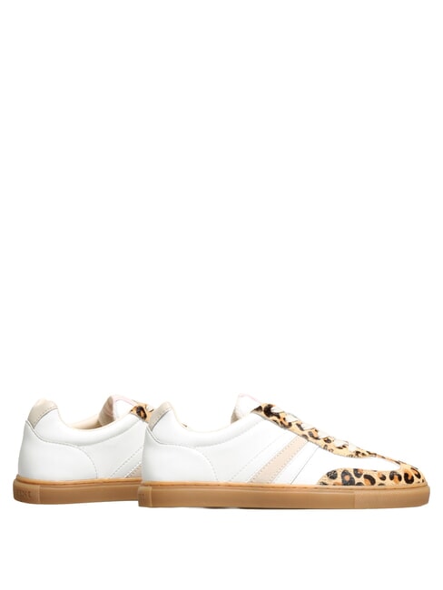 COURT Zapatillas de cuero leopardo de leche blanca - Zapatos Mujer