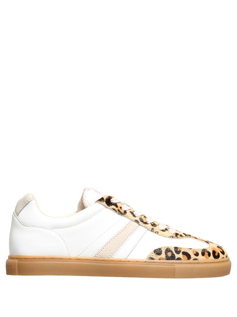 COURT Zapatillas de cuero leopardo de leche blanca - Zapatos Mujer
