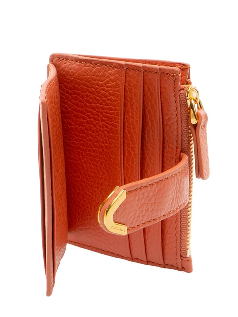 DEW Tarjetero de piel con monedero rojo granadina - Carteras Mujer