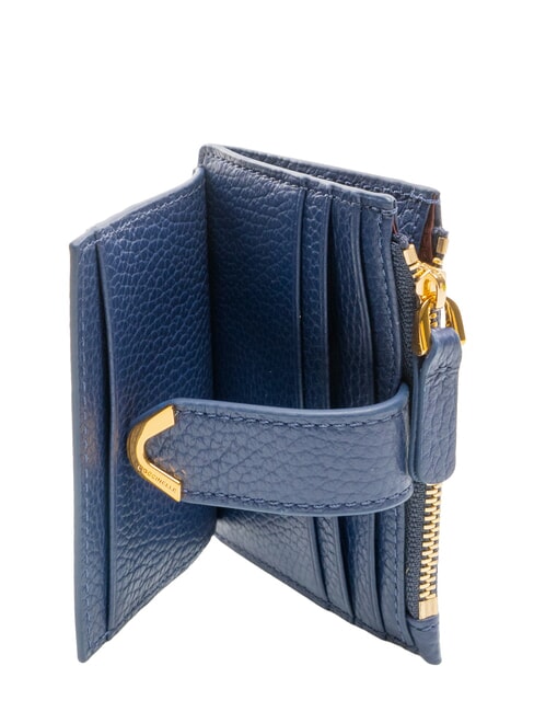 DEW Tarjetero de piel con monedero azul real - Carteras Mujer