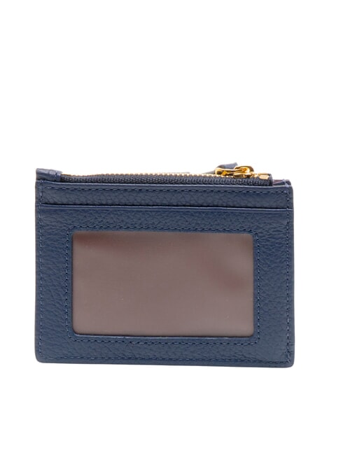 DEW Tarjetero de piel con monedero azul real - Carteras Mujer