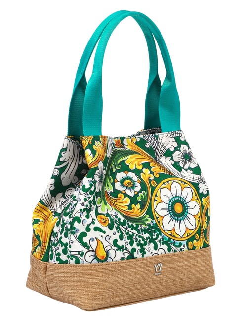 ORTIGIA Bolso de playa de hombro esmeralda - Bolsos Mujer