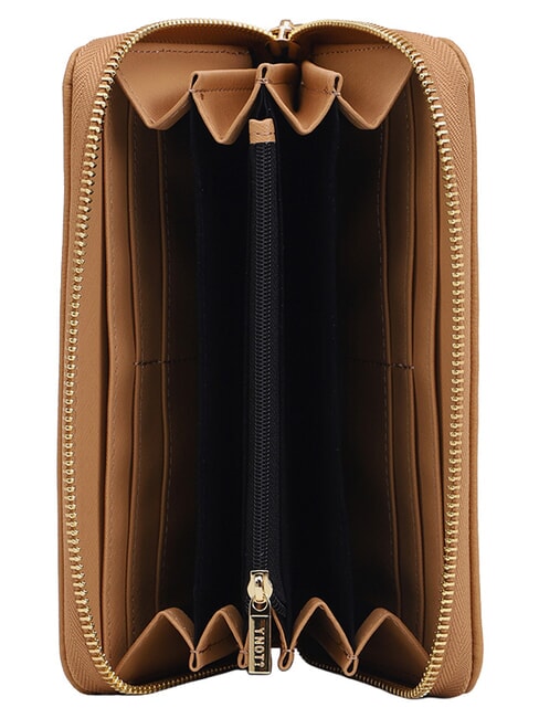LOVERS Cartera grande con cremallera caramelo - Carteras Mujer