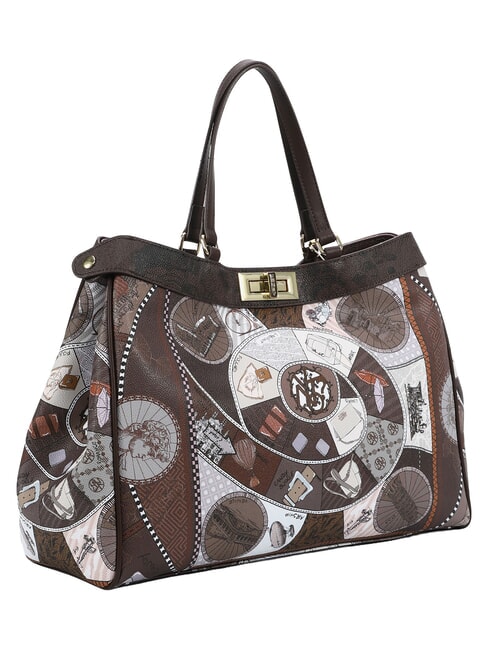 FASHIONOPOLY Bolso de mano con correa para el hombro. chocolate - Bolsos Mujer